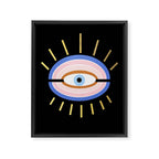 Retro evil eye - black & gold Framed Canvas Print Gallery Image 8