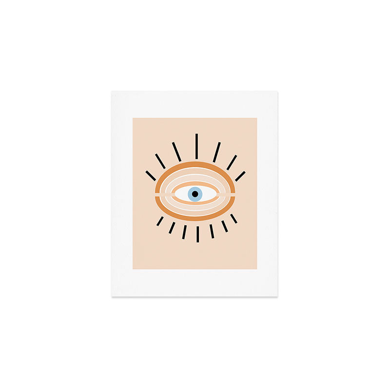 Retro evil eye - earthy Art Print Gallery Image 1