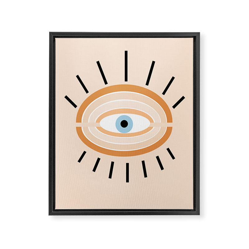 Retro evil eye - earthy Framed Canvas Print Gallery Image 8