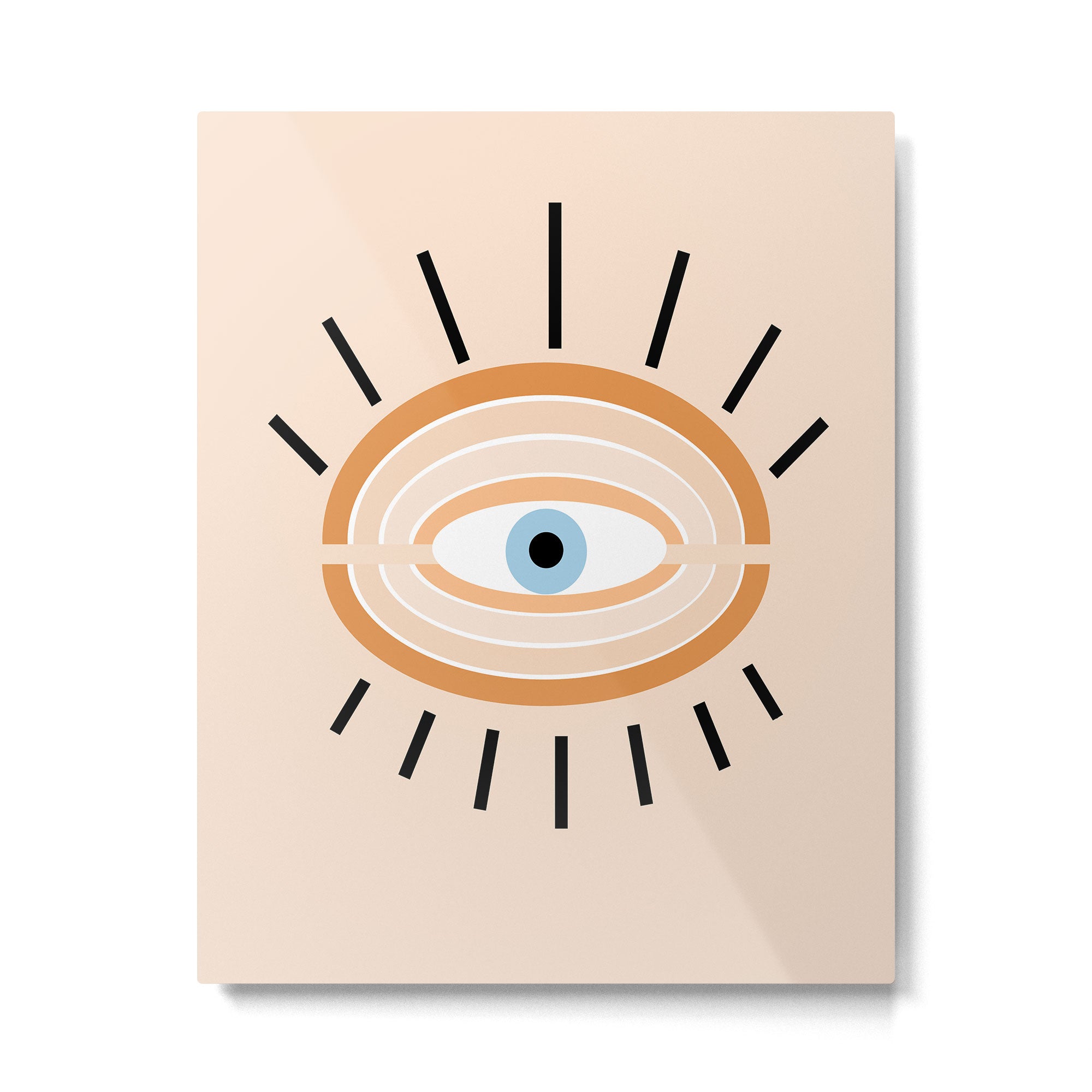Retro evil eye - earthy Metal Print Gallery Image 6