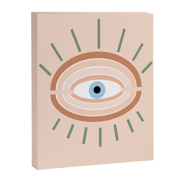 Retro evil eye - neutrals Canvas Print Gallery Image 1