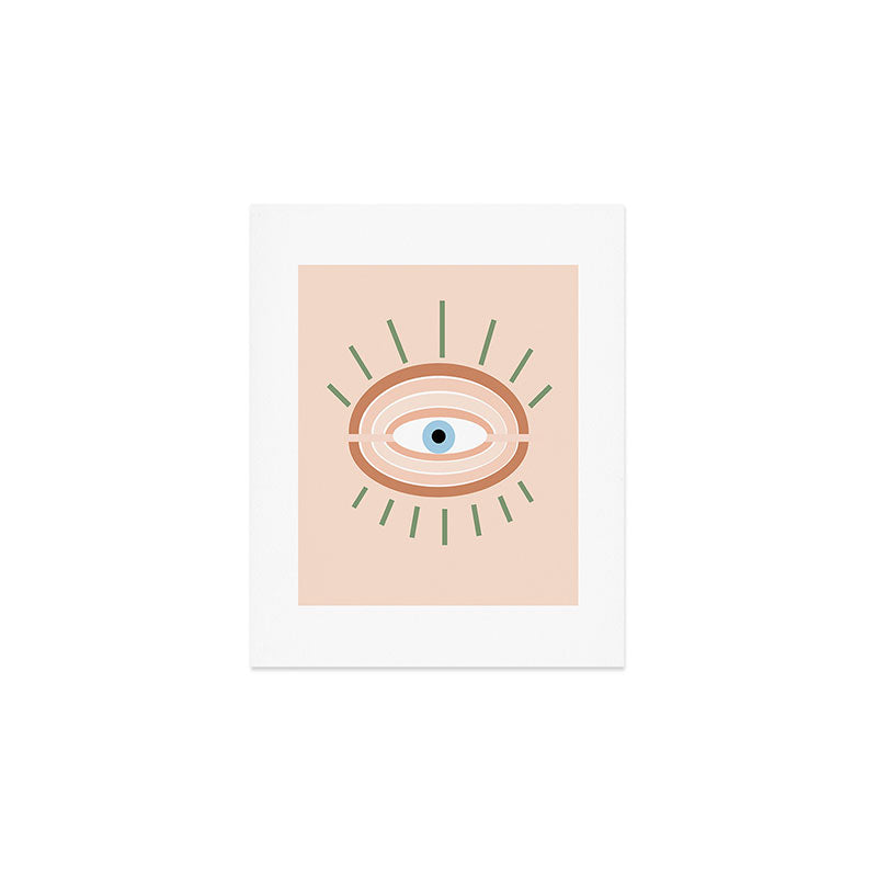Retro evil eye - neutrals Art Print Gallery Image 1