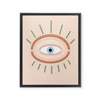 Retro evil eye - neutrals Framed Canvas Print Gallery Image 8
