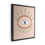 Retro evil eye - neutrals Framed Canvas Print Gallery Image 2