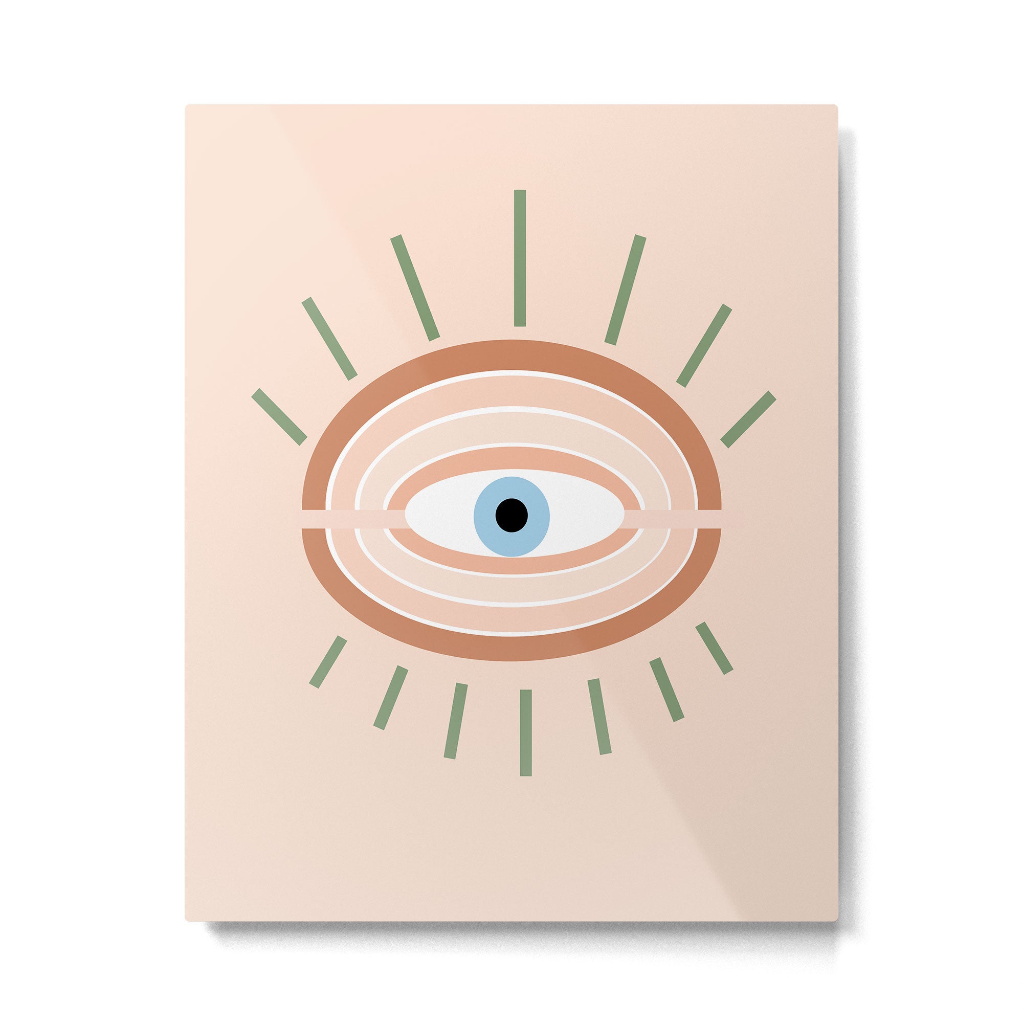 Retro evil eye - neutrals Metal Print Gallery Image 6