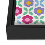 Retro Flower Pattern #2  Framed Canvas Print Gallery Image 3