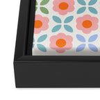 Retro Flower Pattern - rainbow Framed Canvas Print Gallery Image 3