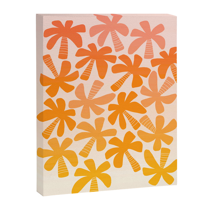Retro Palms - ombre sunset Canvas Print Gallery Image 1