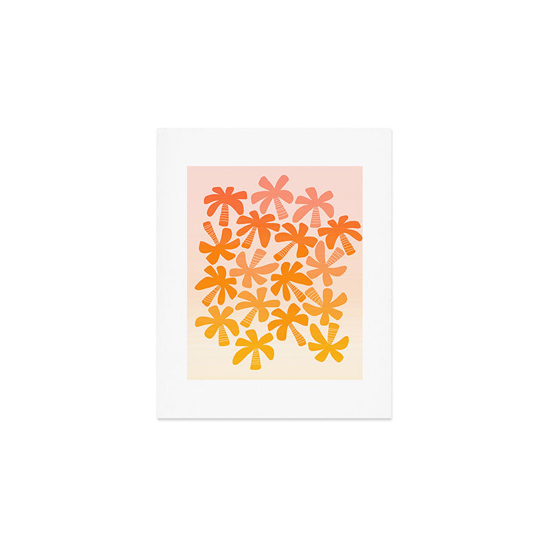 Retro Palms - ombre sunset Art Print Gallery Image 1