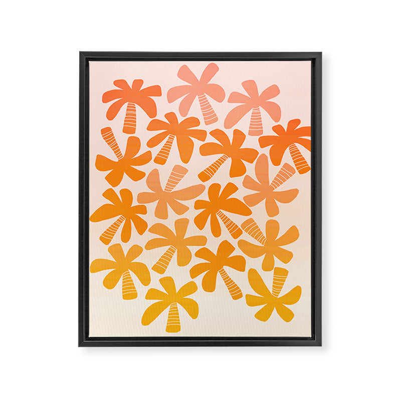 Retro Palms - ombre sunset Framed Canvas Print Gallery Image 6