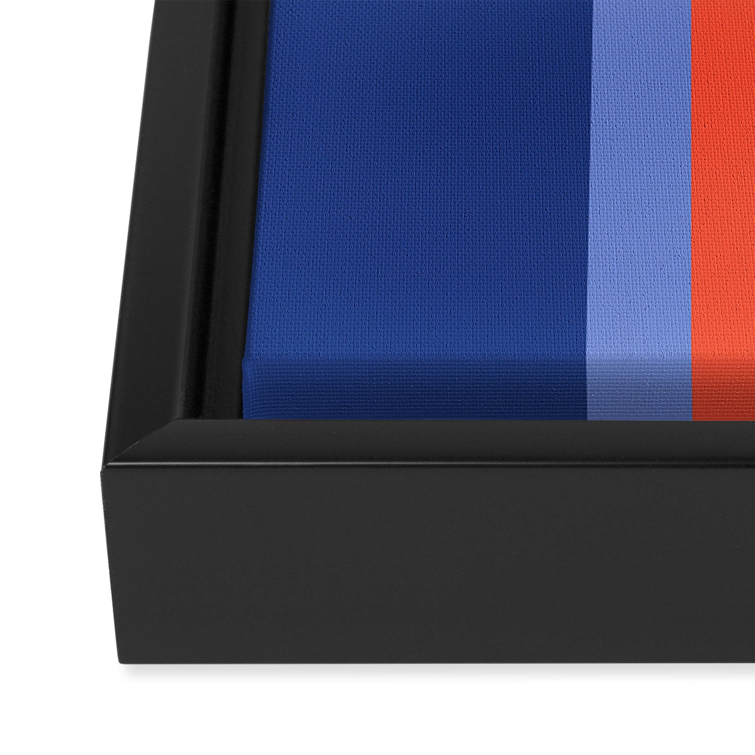 Retro Stripes - blue Framed Canvas Print Gallery Image 3