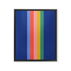 Retro Stripes - blue Framed Canvas Print Gallery Image 6
