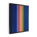 Retro Stripes - blue Framed Canvas Print Gallery Image 2