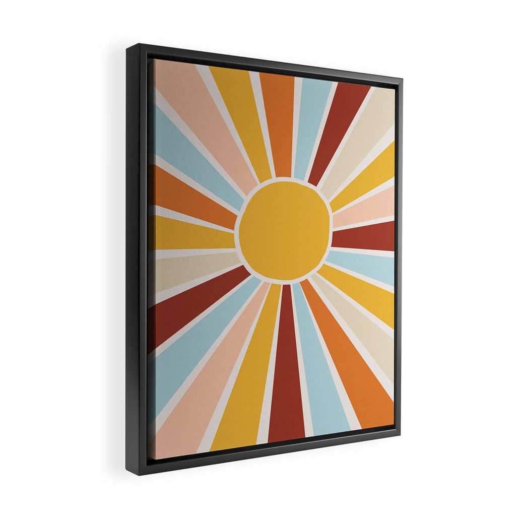 Retro Sunrise Framed Canvas Print Gallery Image 2