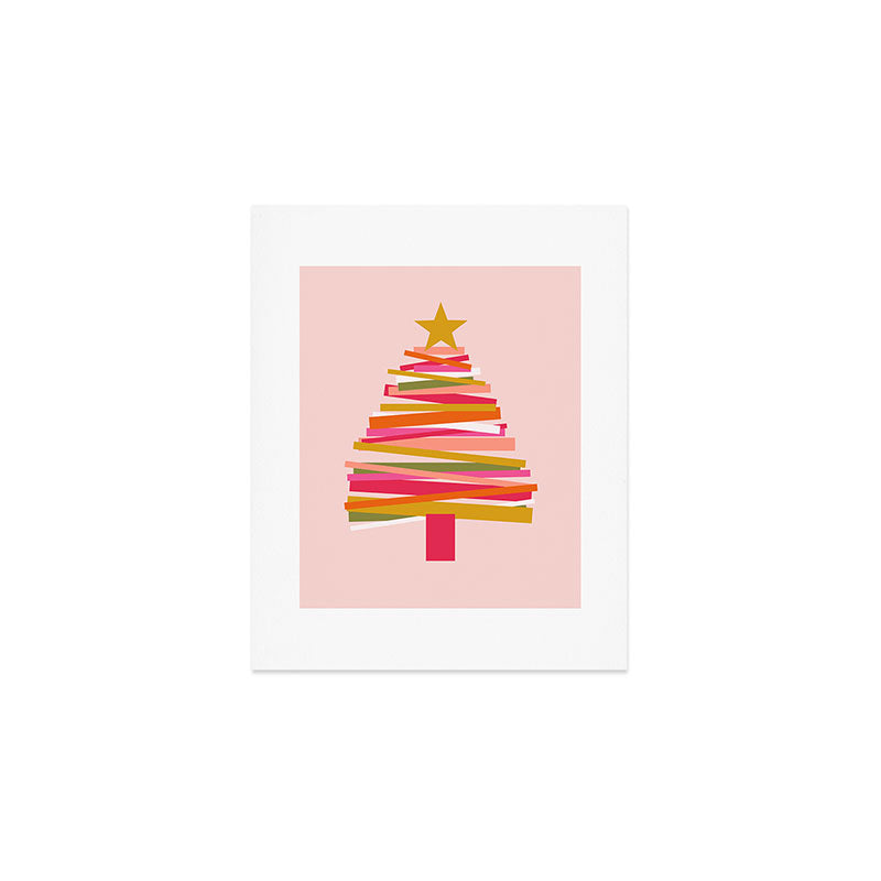 Ribbon Christmas Tree - candy Art Print Gallery Image 1