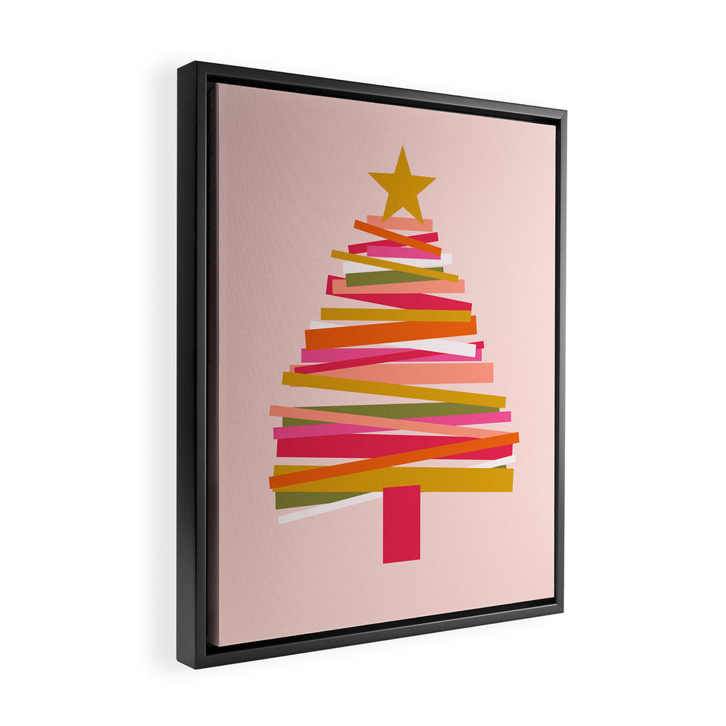 Ribbon Christmas Tree - candy Framed Canvas Print Gallery Image 2