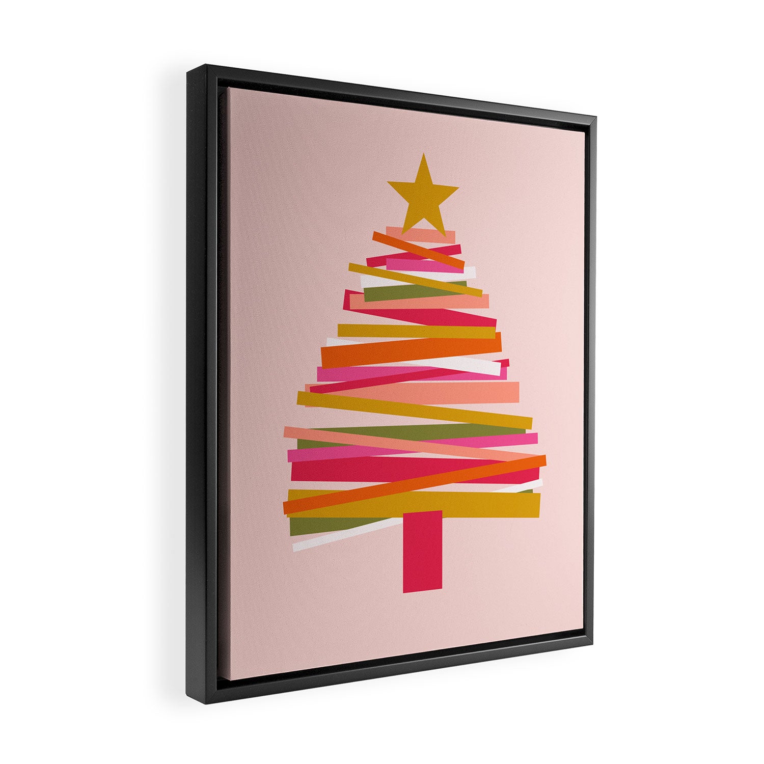 Ribbon Christmas Tree - candy Framed Canvas Print Gallery Image 2