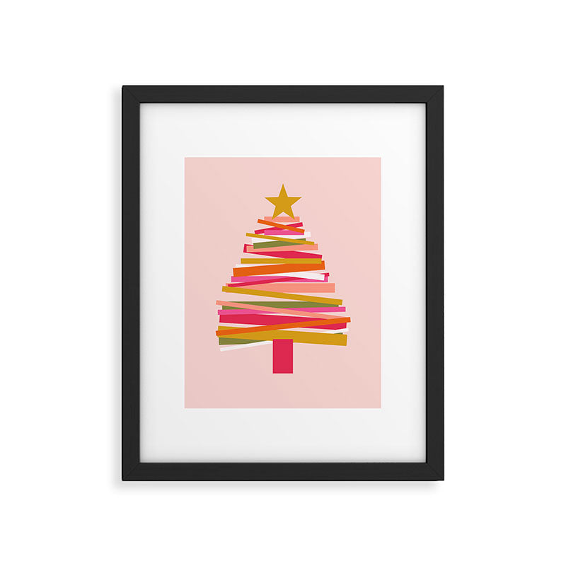 Ribbon Christmas Tree - candy Framed Art Print Gallery Image 4
