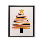 Ribbon Christmas Tree - neutrals Framed Canvas Print Gallery Image 6