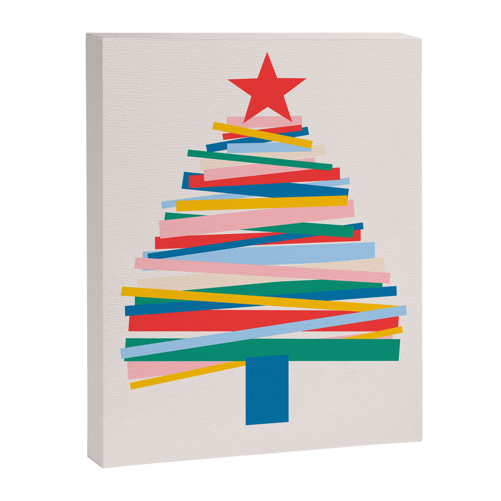 Ribbon Christmas Tree - primary Canvas Print Gallery Image 6