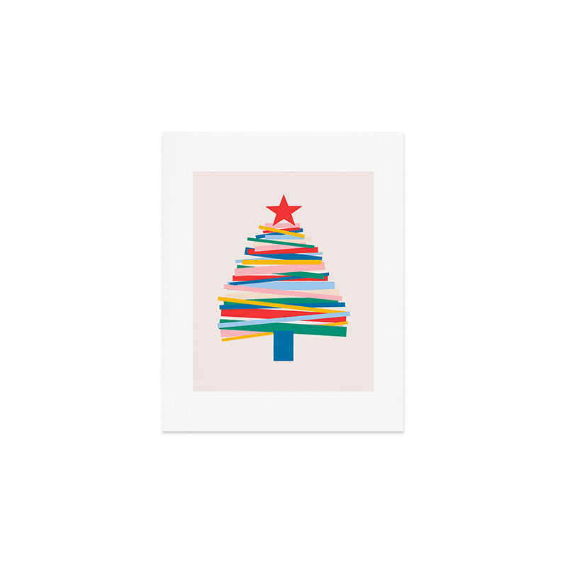 Ribbon Christmas Tree - primary Art Print Gallery Image 1