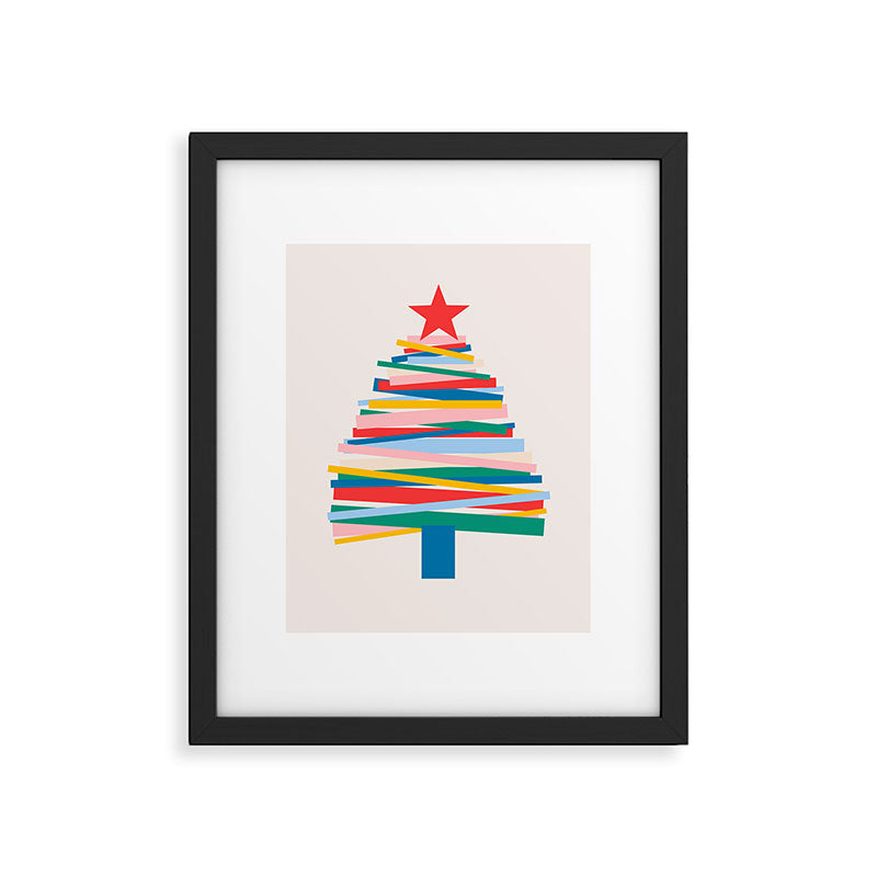Ribbon Christmas Tree - primary Framed Art Print Gallery Image 5