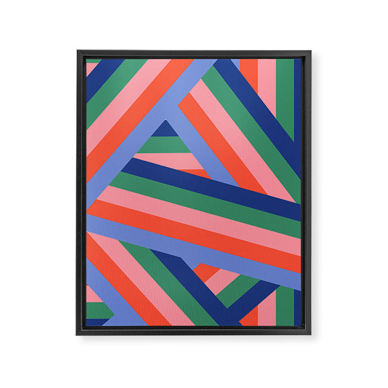 Ribbon Stripes - bold Framed Canvas Print Gallery Image 6