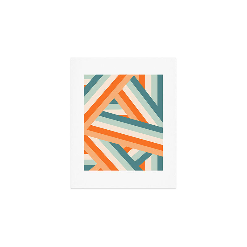 Ribbon Stripes - retro Art Print Gallery Image 1