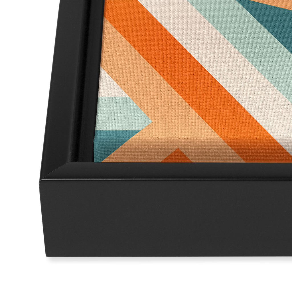 Ribbon Stripes - retro Framed Canvas Print Gallery Image 3