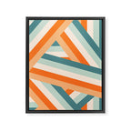 Ribbon Stripes - retro Framed Canvas Print Gallery Image 6