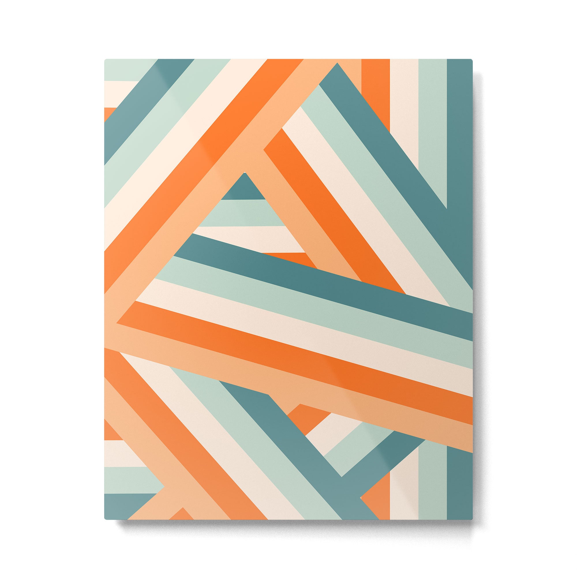 Ribbon Stripes - retro Metal Print Gallery Image 4