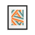 Ribbon Stripes - retro Framed Art Print Gallery Image 5