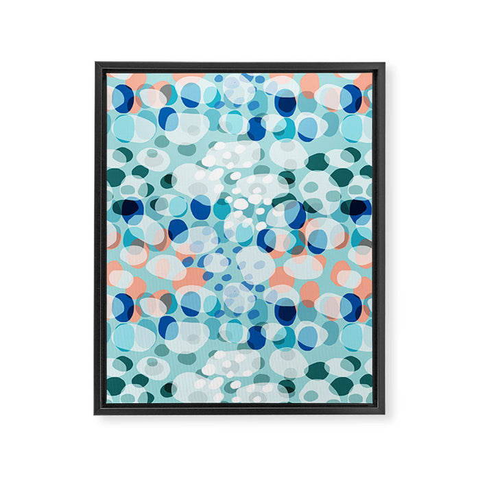 Rock Pool reflection - sea green Framed Canvas Print Gallery Image 1