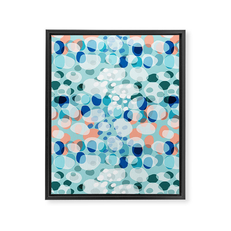 Rock Pool reflection - sea green Framed Canvas Print Gallery Image 6