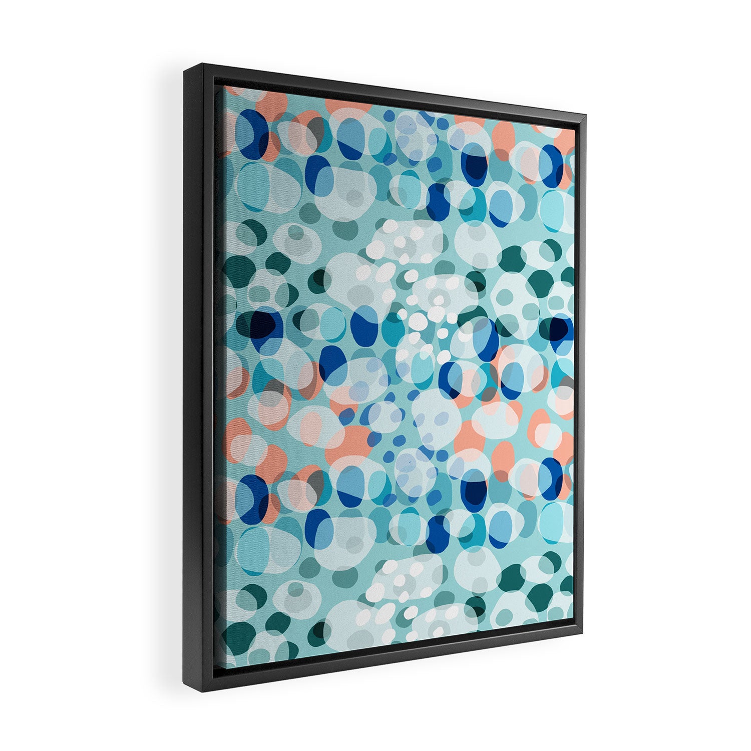 Rock Pool reflection - sea green Framed Canvas Print Gallery Image 2