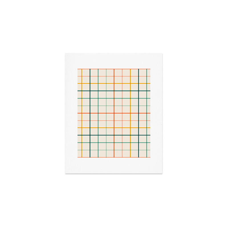 Simple Check - citrus Art Print Gallery Image 1