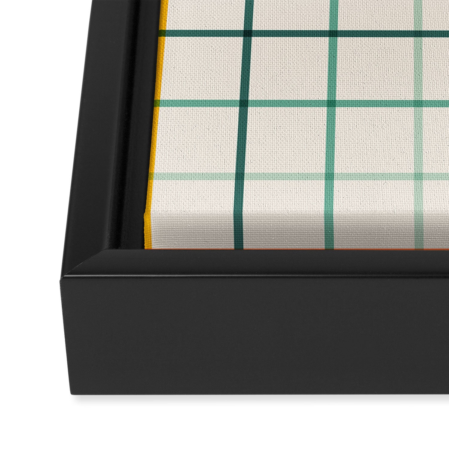Simple Check - citrus Framed Canvas Print Gallery Image 3