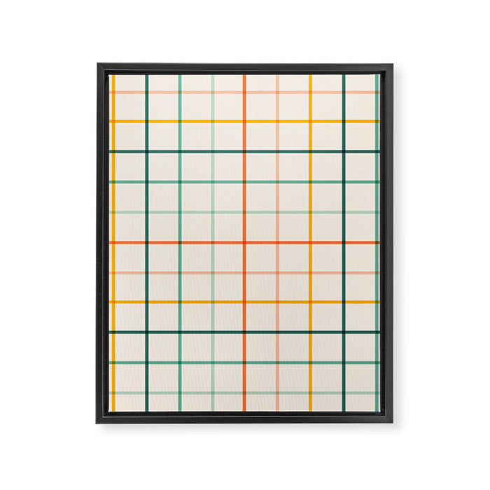 Simple Check - citrus Framed Canvas Print Gallery Image 1