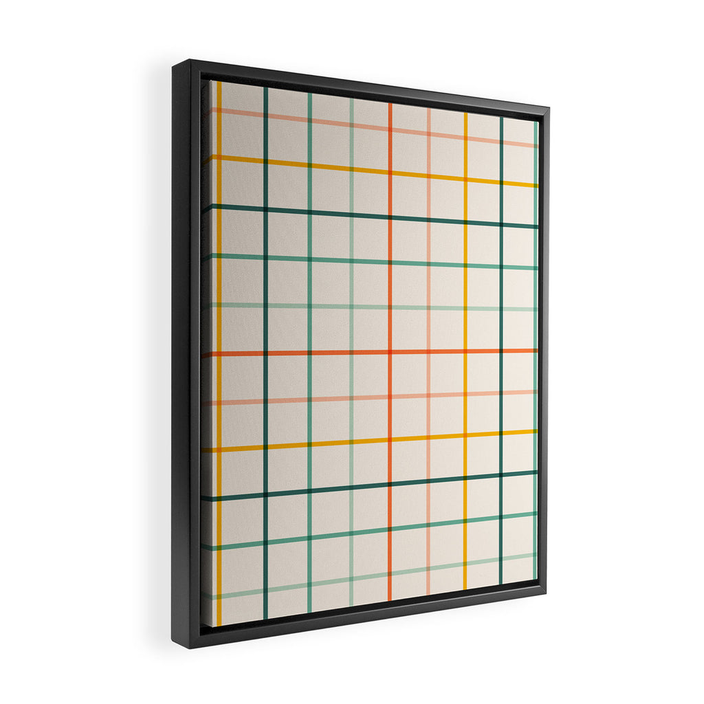 Simple Check - citrus Framed Canvas Print Gallery Image 2