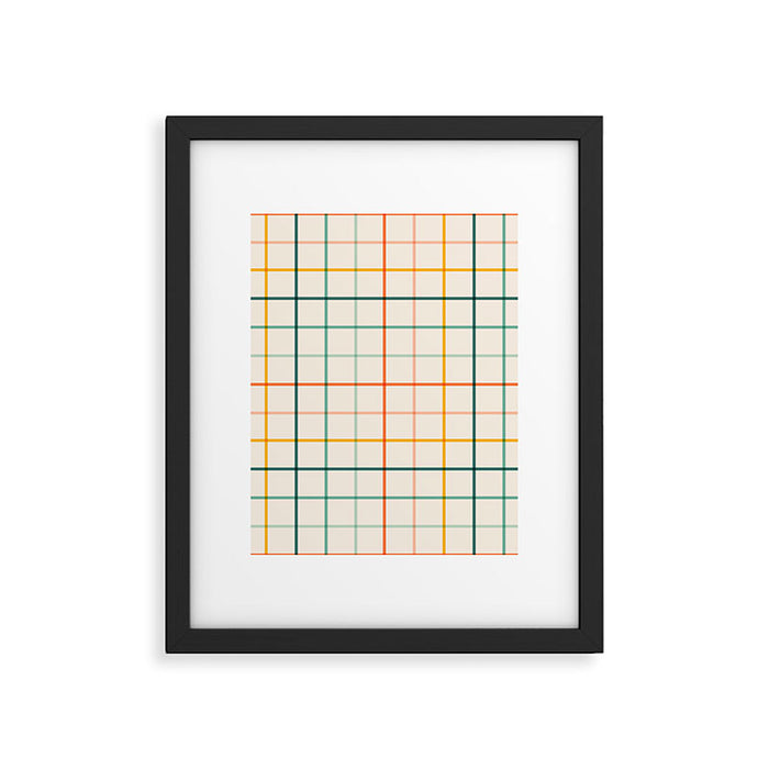 Simple Check - citrus Framed Art Print Gallery Image 1