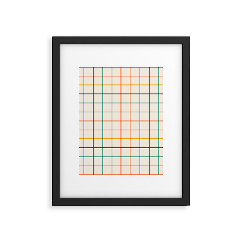 Simple Check - citrus Framed Art Print Gallery Image 6