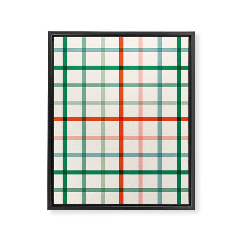 Simple Check - festive Framed Canvas Print Gallery Image 8