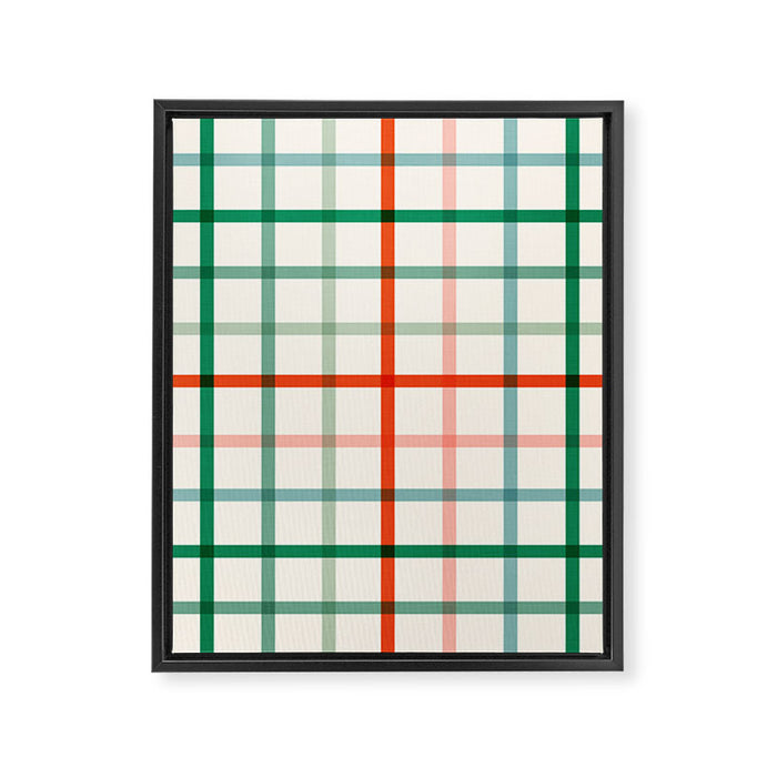 Simple Check - festive Framed Canvas Print Gallery Image 1
