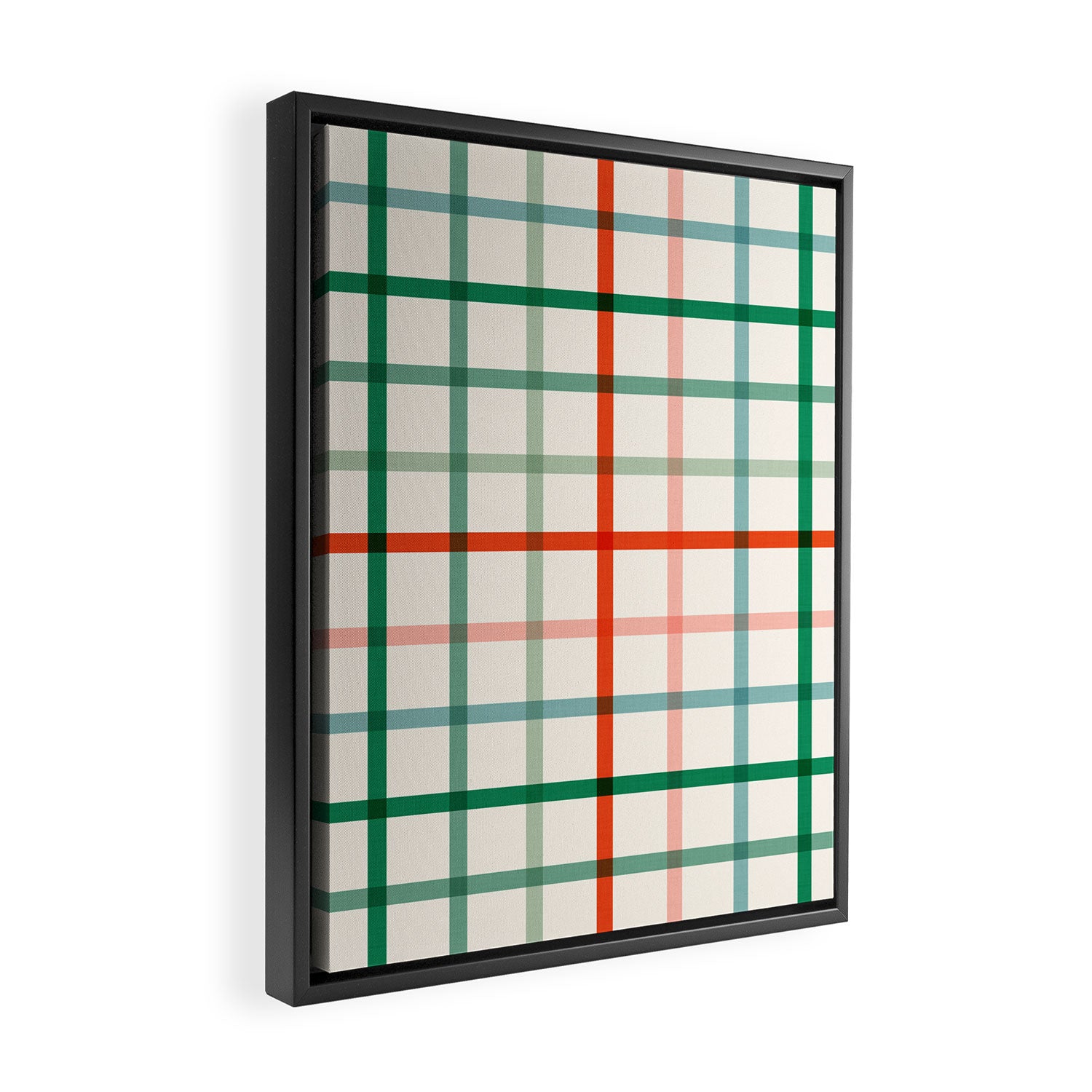 Simple Check - festive Framed Canvas Print Gallery Image 2