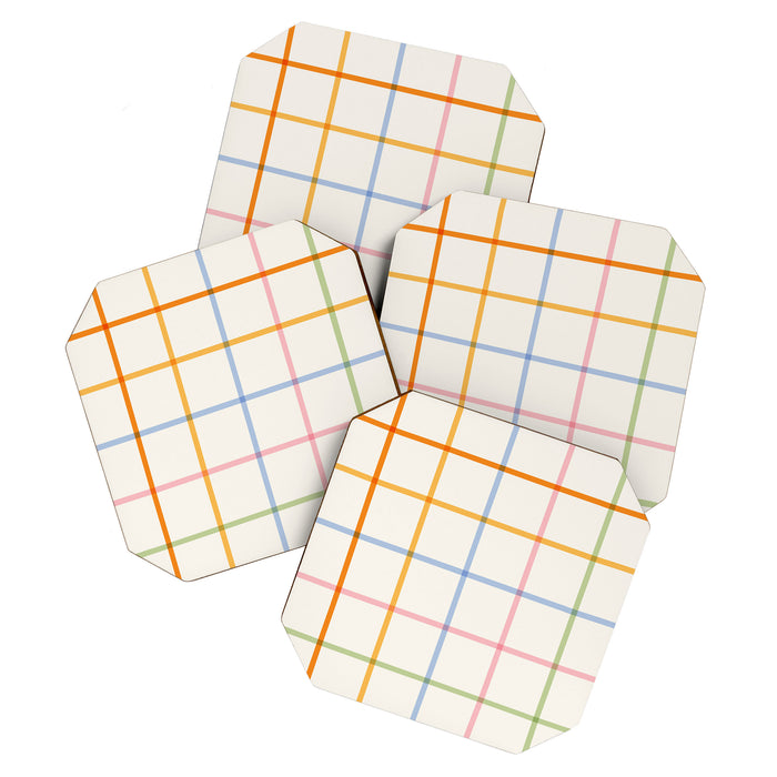 Simple Check - pastel Coaster Gallery Image 1