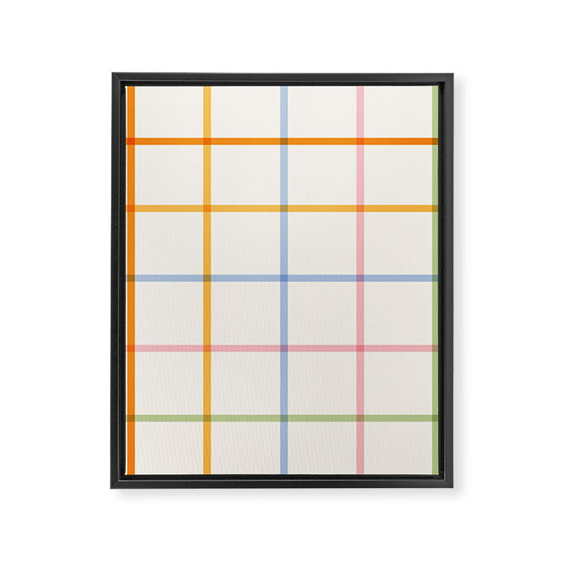 Simple Check - pastel Framed Canvas Print Gallery Image 8