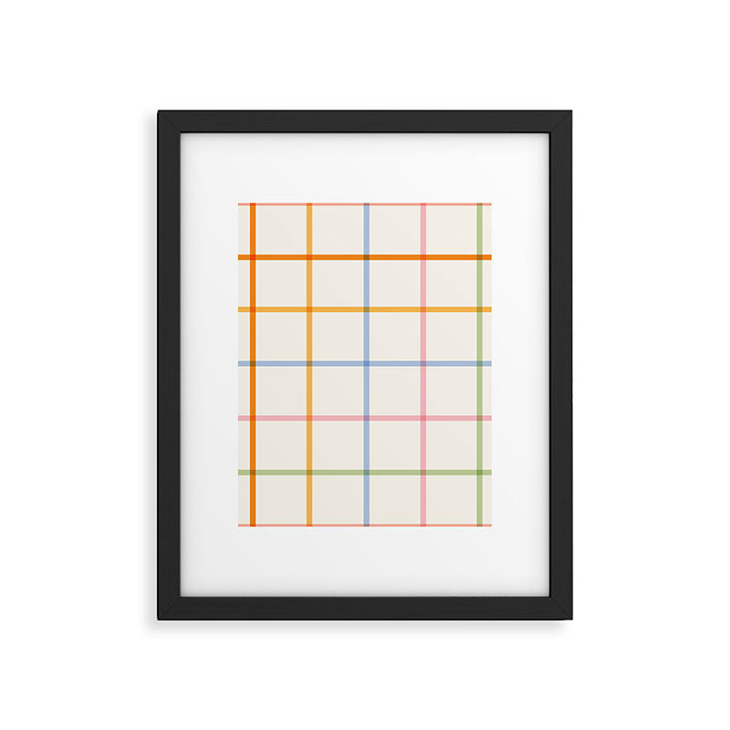 Simple Check - pastel Framed Art Print Gallery Image 6