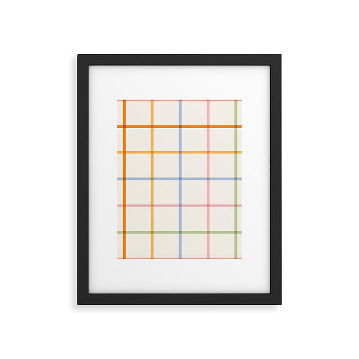 Simple Check - pastel Framed Art Print Gallery Image 1