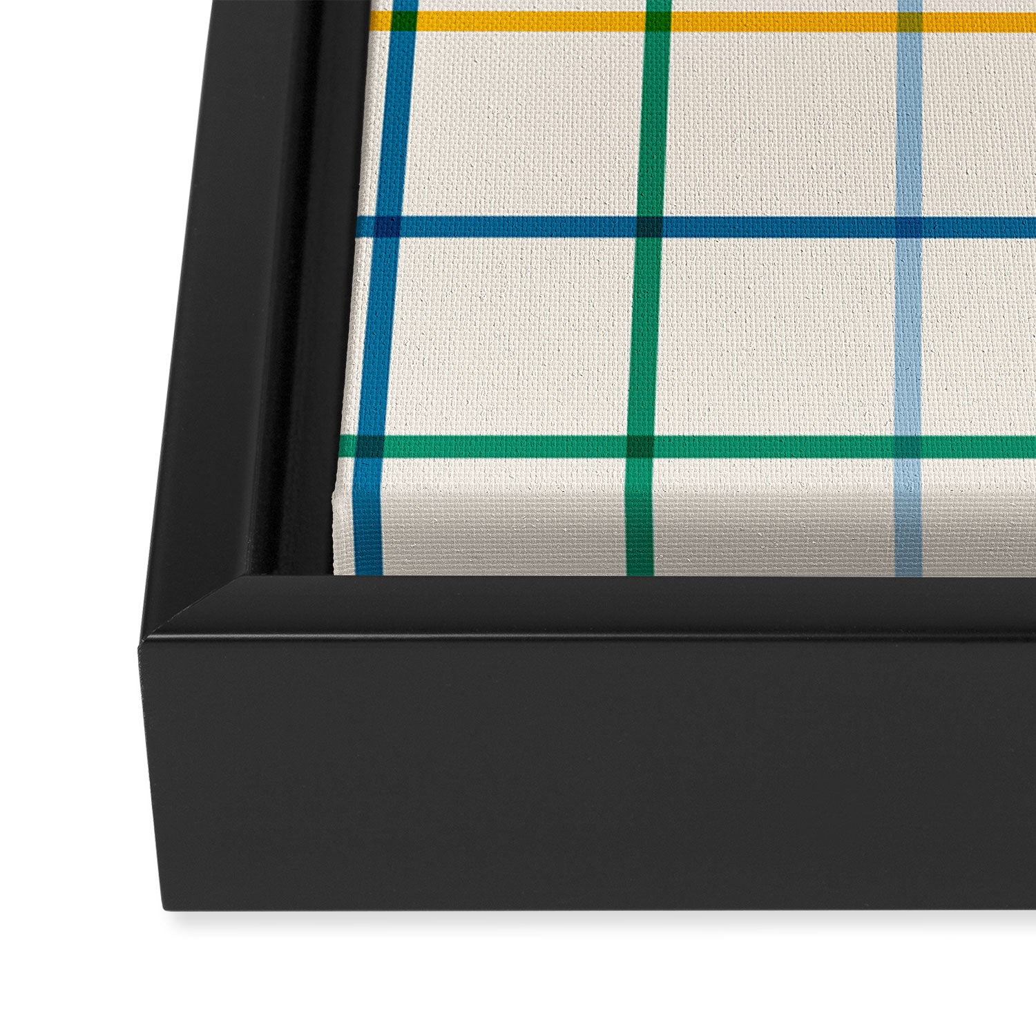 Simple Check - primary Framed Canvas Print Gallery Image 3