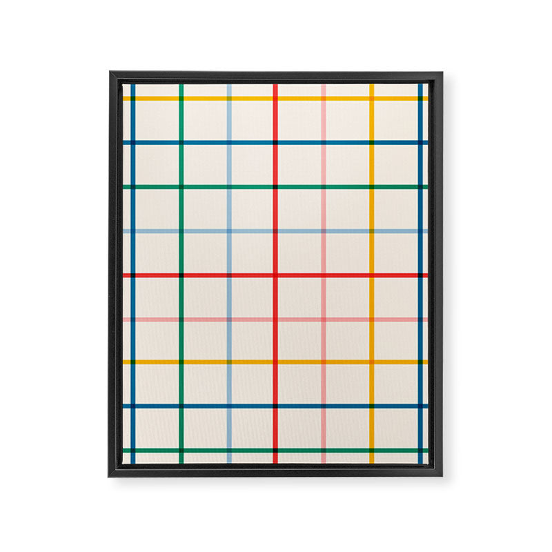 Simple Check - primary Framed Canvas Print Gallery Image 8